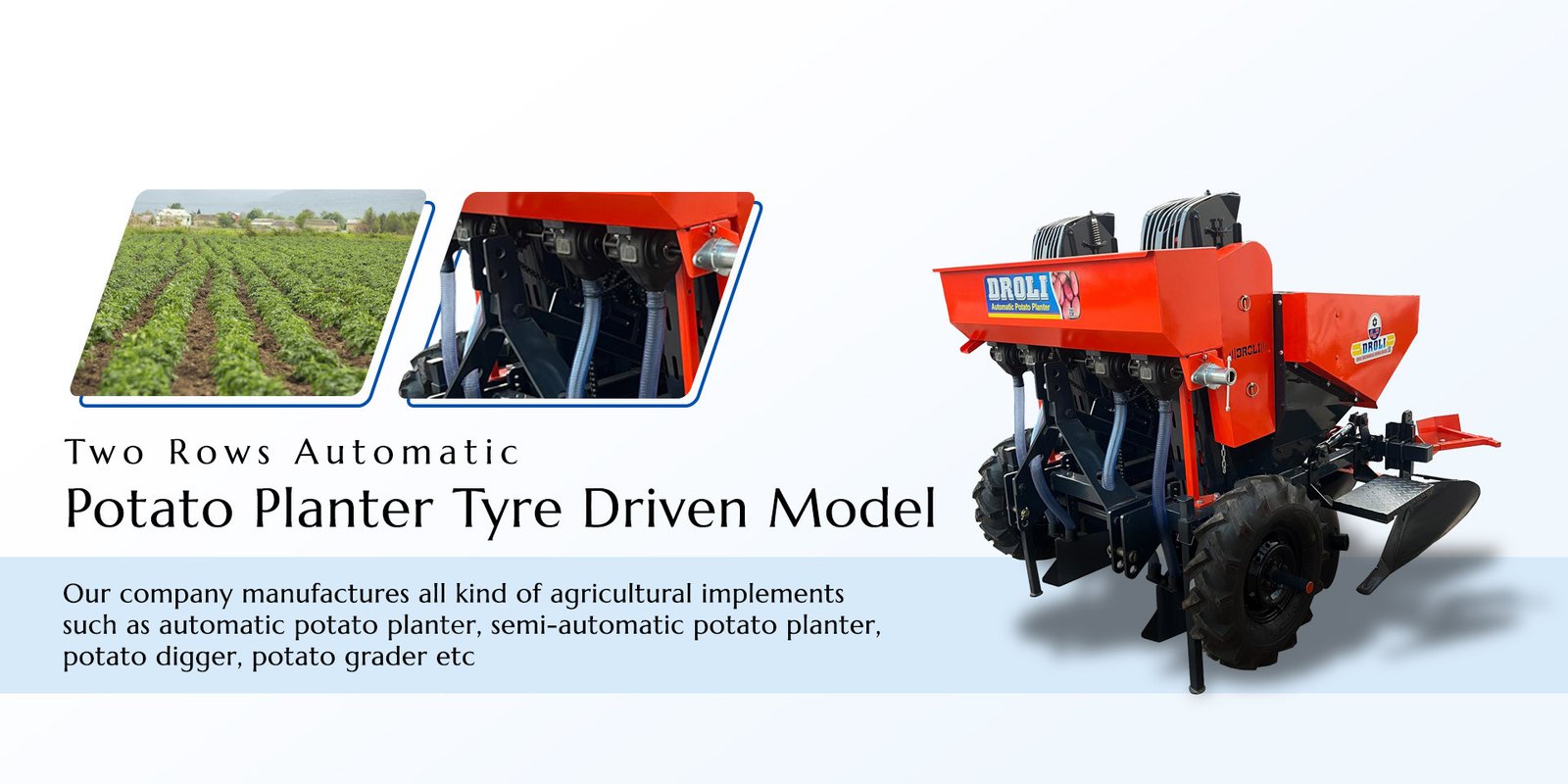Two Rows Automatic Potato Planter Tyre Driven Model